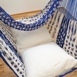 メキシカンハンモックチェア（ネット）  ラージ 「ブルー＆ベージュ」